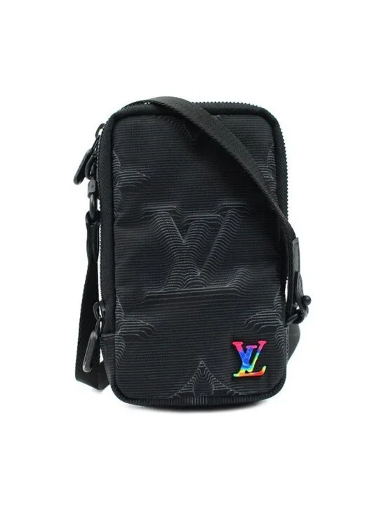 Louis Vuitton Double Phone Pouch Shoulder Bag Black - Picture 1 of 6
